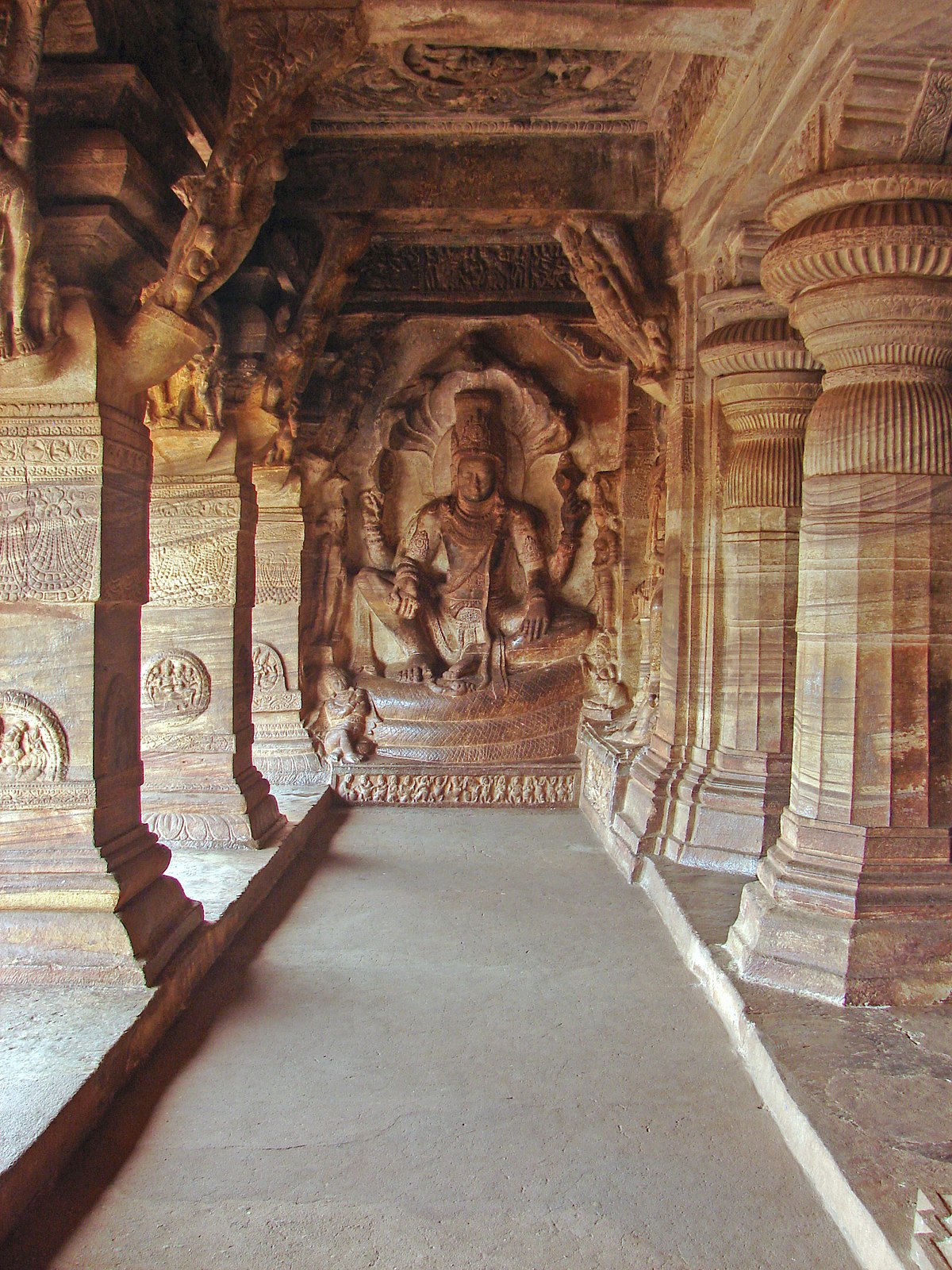 Vishnu Image inside cave number in badami Caves