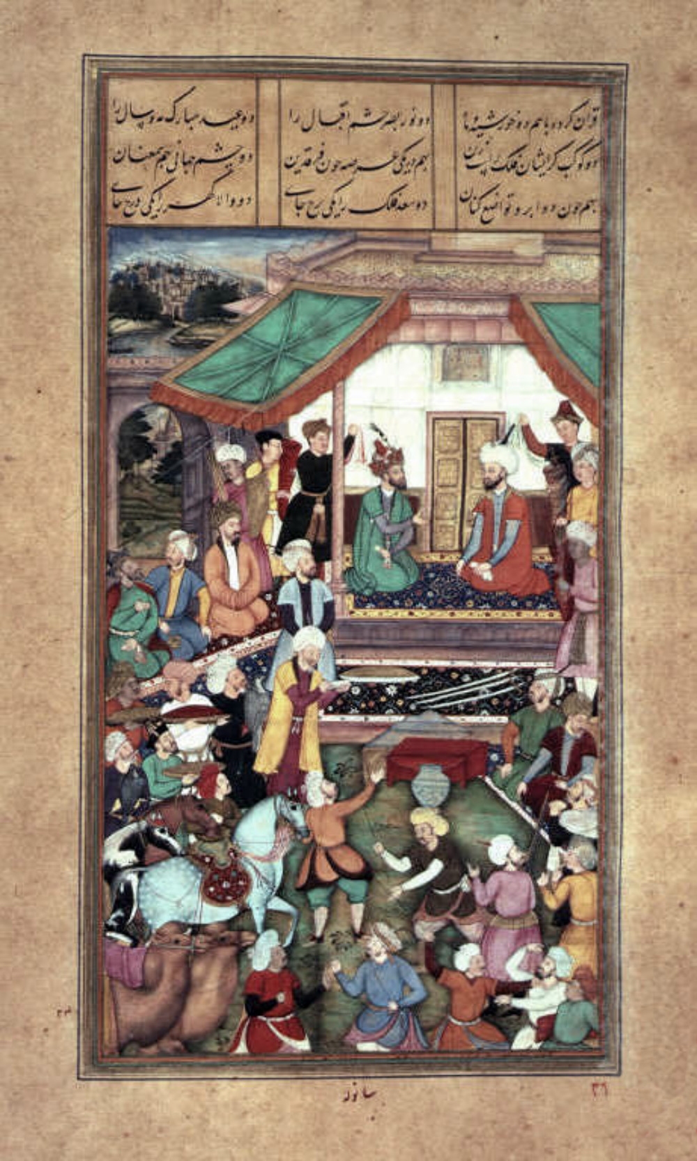 Shah Tahmasp provided Humayun with 12,000 cavalry and 300 veterans of his personal guard along with provisions, so that his guests may recover their lost domains