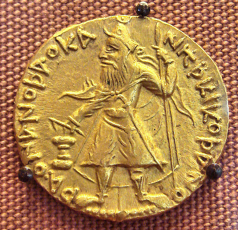 Gold coin of King Kanishka